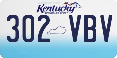 KY license plate 302VBV