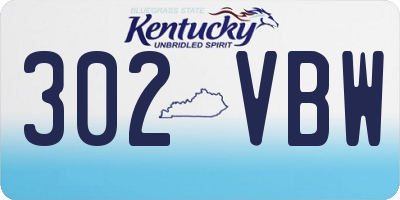 KY license plate 302VBW