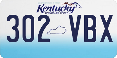KY license plate 302VBX