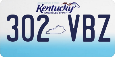 KY license plate 302VBZ