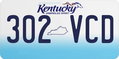 KY license plate 302VCD
