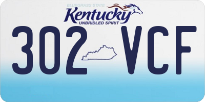 KY license plate 302VCF