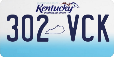 KY license plate 302VCK
