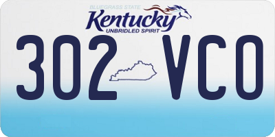 KY license plate 302VCO