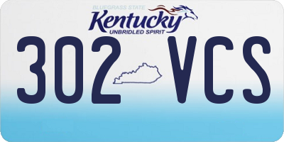 KY license plate 302VCS