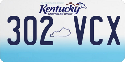 KY license plate 302VCX