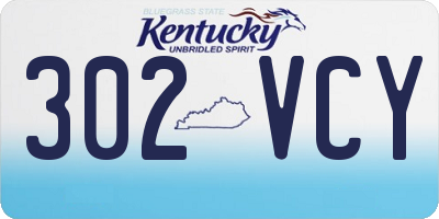 KY license plate 302VCY