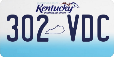 KY license plate 302VDC