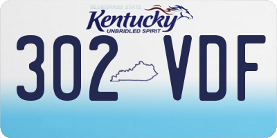 KY license plate 302VDF