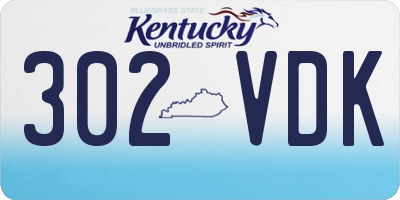 KY license plate 302VDK