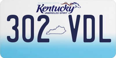 KY license plate 302VDL