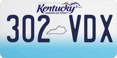 KY license plate 302VDX
