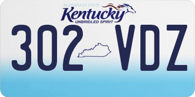KY license plate 302VDZ