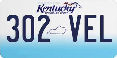 KY license plate 302VEL