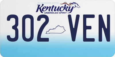 KY license plate 302VEN