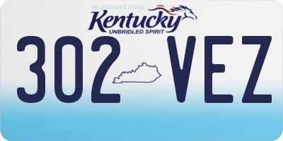 KY license plate 302VEZ