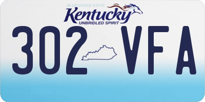 KY license plate 302VFA