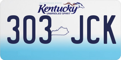 KY license plate 303JCK