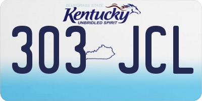 KY license plate 303JCL