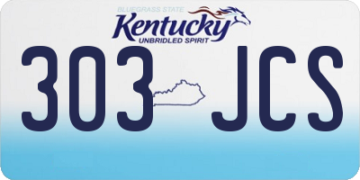 KY license plate 303JCS