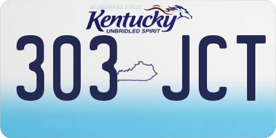 KY license plate 303JCT