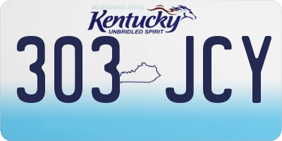 KY license plate 303JCY