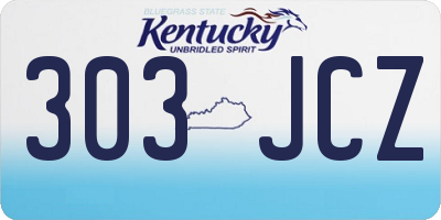 KY license plate 303JCZ