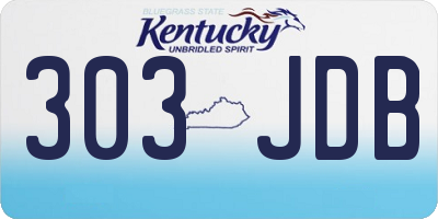 KY license plate 303JDB