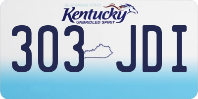 KY license plate 303JDI