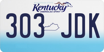 KY license plate 303JDK