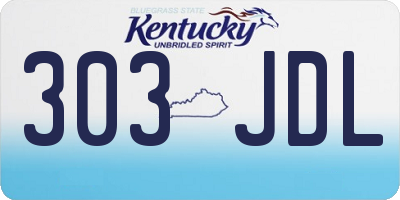 KY license plate 303JDL