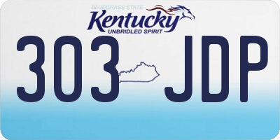 KY license plate 303JDP