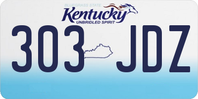 KY license plate 303JDZ