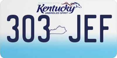 KY license plate 303JEF