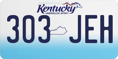 KY license plate 303JEH