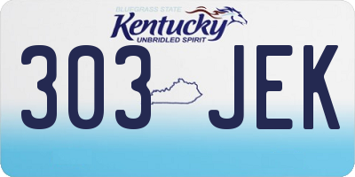 KY license plate 303JEK