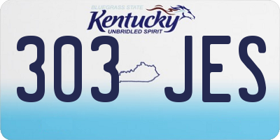 KY license plate 303JES