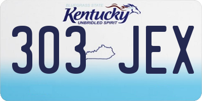 KY license plate 303JEX