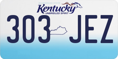 KY license plate 303JEZ