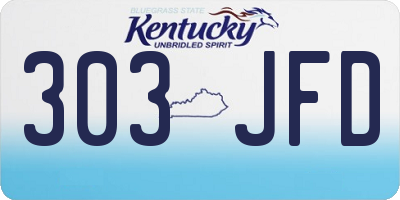 KY license plate 303JFD