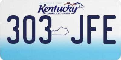 KY license plate 303JFE