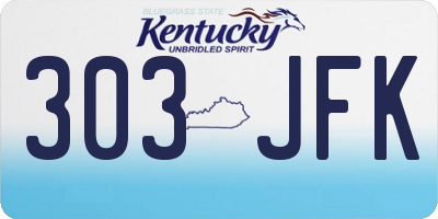 KY license plate 303JFK
