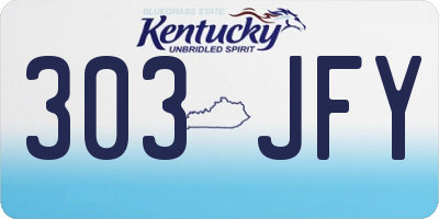 KY license plate 303JFY