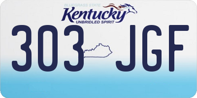 KY license plate 303JGF