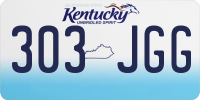 KY license plate 303JGG