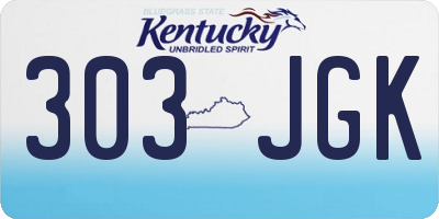 KY license plate 303JGK