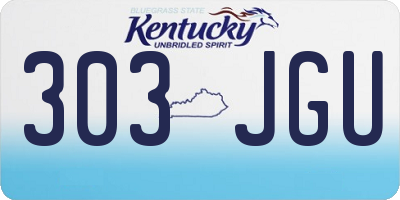 KY license plate 303JGU