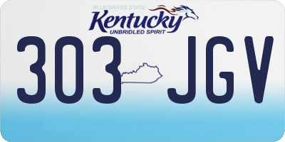 KY license plate 303JGV