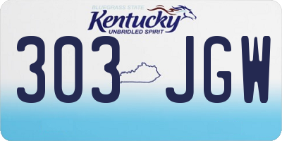 KY license plate 303JGW