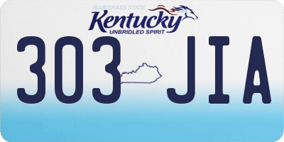KY license plate 303JIA